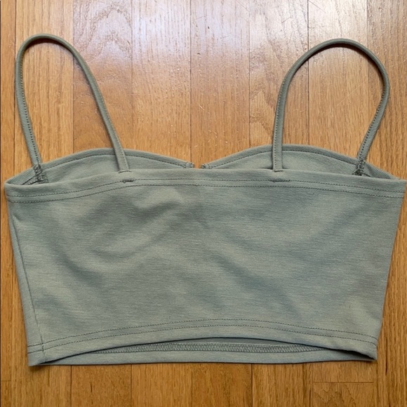 Green crop top with bustier outline - Picture 2 of 2